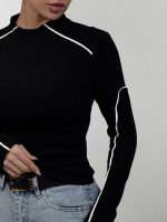 کراپ آستین بلند نواردار کد 180575 - Image 8