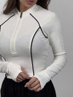 بلوز نیم زیپ نواردار کد 180577 - Image 3