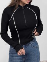 بلوز نیم زیپ نواردار کد 180577 - Image 5