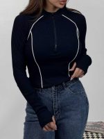 بلوز نیم زیپ نواردار کد 180577 - Image 7