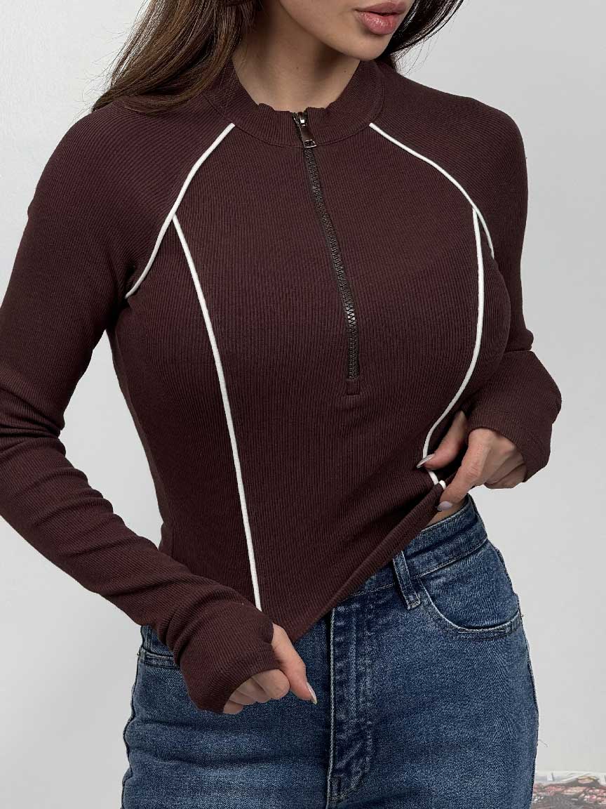 IMG_5465 بلوز نیم زیپ نواردار کد 180577 - Image 1