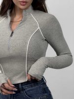 بلوز نیم زیپ نواردار کد 180577 - Image 10