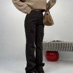 شلوار جین نیم بگ کد 102112