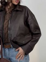 سوییشرت چرم طرح جیب کد 201018 - Image 5