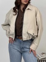 سوییشرت چرم طرح جیب کد 201018 - Image 2