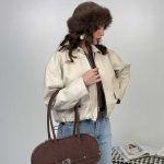 سوییشرت چرم طرح جیب کد 201018