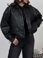 سوییشرت چرم طرح جیب کد 201018 - Image 13