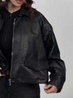 سوییشرت چرم طرح جیب کد 201018 - Image 14