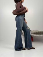 شلوار جین سوپر بگ زانو زاپ کد 102127 - Image 2