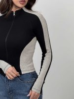 بلوز 2 رنگ زیپ دار کد 180574 - Image 4