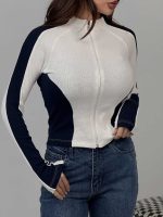 بلوز 2 رنگ زیپ دار کد 180574 - Image 5