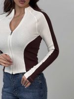 بلوز 2 رنگ زیپ دار کد 180574 - Image 8