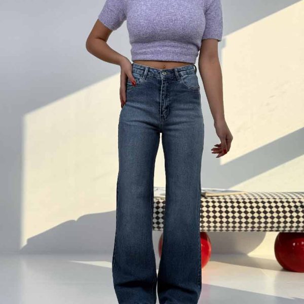 شلوار جین نیم بگ کد 102137