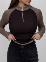 بلوز نیم زیپ 2 رنگ کد 180573