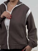 سوییشرت کتان وسط زیپ کد 201033 - Image 6