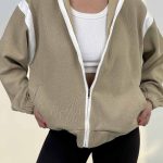 سوییشرت کتان وسط زیپ کد 201033