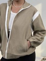 سوییشرت کتان وسط زیپ کد 201033 - Image 3