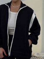 سوییشرت کتان وسط زیپ کد 201033 - Image 11