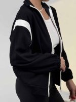 سوییشرت کتان وسط زیپ کد 201033 - Image 12