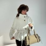 کت فوتر پشمی کمربنددار کد 120405