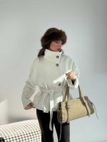 کت فوتر پشمی کمربنددار کد 120405