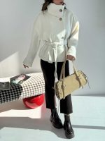 کت فوتر پشمی کمربنددار کد 120405 - Image 3