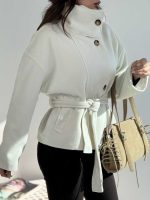 کت فوتر پشمی کمربنددار کد 120405 - Image 4