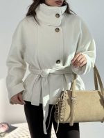 کت فوتر پشمی کمربنددار کد 120405 - Image 2