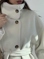 کت فوتر پشمی کمربنددار کد 120405 - Image 5