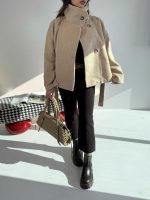 کت فوتر پشمی کمربنددار کد 120405 - Image 8