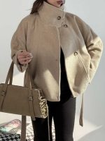 کت فوتر پشمی کمربنددار کد 120405 - Image 9