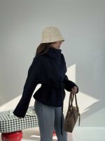 کت فوتر پشمی کمربنددار کد 120405 - Image 12