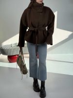 کت فوتر پشمی کمربنددار کد 120405 - Image 18