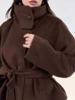 کت فوتر پشمی کمربنددار کد 120405 - Image 21