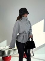 کت فوتر پشمی کمربنددار کد 120405 - Image 23