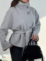 کت فوتر پشمی کمربنددار کد 120405 - Image 26