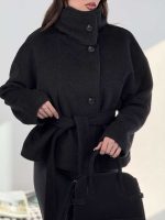 کت فوتر پشمی کمربنددار کد 120405 - Image 31