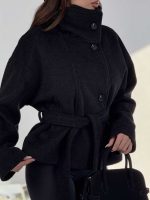 کت فوتر پشمی کمربنددار کد 120405 - Image 32