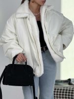 کاپشن یقه خزدار کد 201035