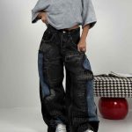 شلوار جین فول بگ رودوخت کد 102152