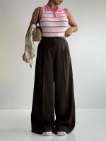 شلوار کرپ کمربندی کد 102159