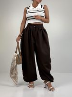 شلوار بالنی کمر پیله کد 102158 - Image 17