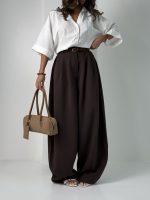 شلوار پارچه ای کمربنددار کد 102175 - Image 5