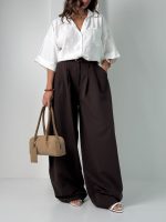 شلوار پارچه ای کمربنددار کد 102175 - Image 6