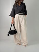 شلوار پارچه ای کمربنددار کد 102175 - Image 3