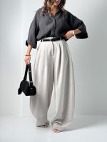 شلوار پارچه ای کمربنددار کد 102175 - Image 11