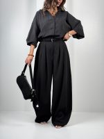 شلوار پارچه ای کمربنددار کد 102175 - Image 15