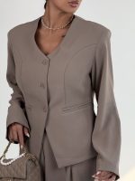 ست کت و شلوار کرپ کد 160893 - Image 13