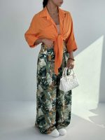 ست شومیز و شلوار هاوایی کد 160885 - Image 3