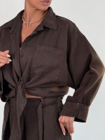 ست شومیز شلوار جلو گره کد 160884 - Image 9